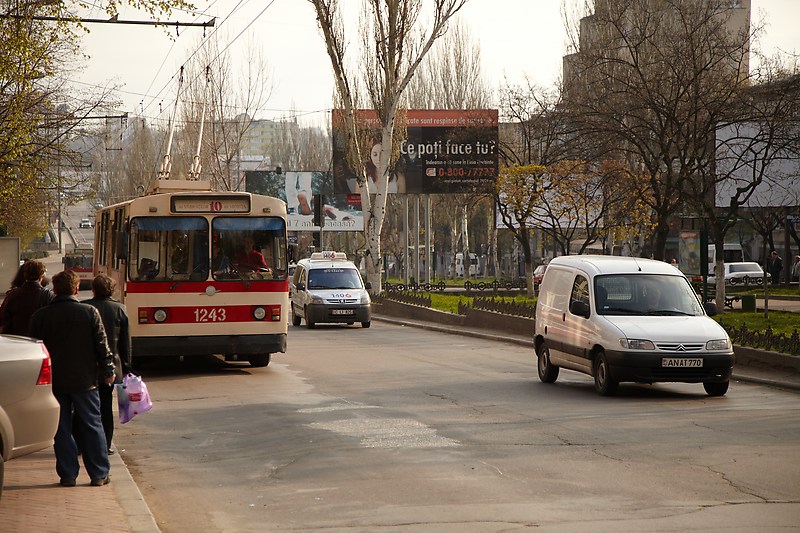Bulevardul Renaşterii din Chişinău.