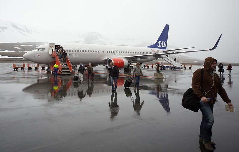 Longyearin lentokenttä, Svalbardissa.