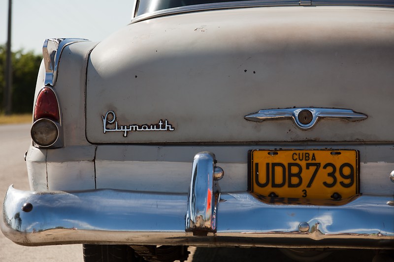 Vanha Plymouth, jolla kävimme Chivricossa. Autossa oli vielä alkuperäinen moottori 1950-luvulta!